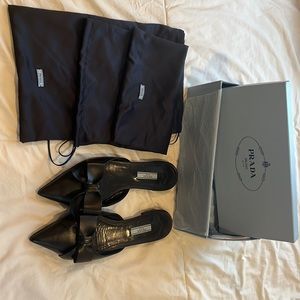 Black Prada Flats with a bow